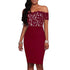 Red Strapless Lace Printed Dresses #Strapless